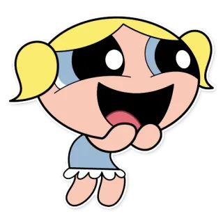 😱 Bubbles Powerpuff Girls cartone animato, ragazza, carina, animato telegram sticker