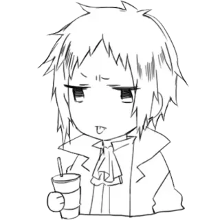 😛 Anime, Chibi, Süß, Getränk, Manga telegram sticker