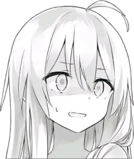 😟 Anime, Manga, Charakter, Mädchen, Ausdruck, Ängstlich telegram sticker