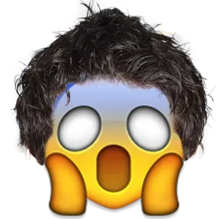 😱 Emoji, takut, rambut, wajah, ekspresi, kejutan whatsapp sticker