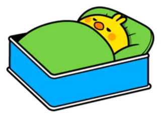 😴 sonolento, dormindo, desenho animado, cama, cansado, fofo telegram sticker