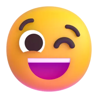 😜 อิโมจิ, ขยิบตา, ยิ้ม, มีความสุข telegram sticker