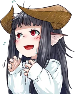 🤥 anime, demon, horns, crying, kawaii, cute telegram sticker