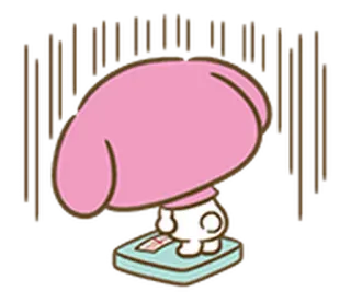 💀 My Melody sanrio, my melody, peso, balança, desenho animado telegram sticker