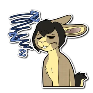 😴 sommeil, lapin, dessin animé, animal, dormir, zzz, fatigué telegram sticker