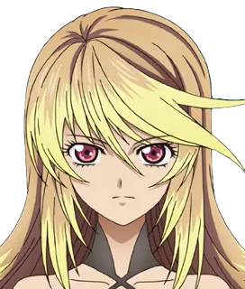😐 Anime, Personaggio, Femmina, Capelli biondi, Occhi rosa whatsapp sticker