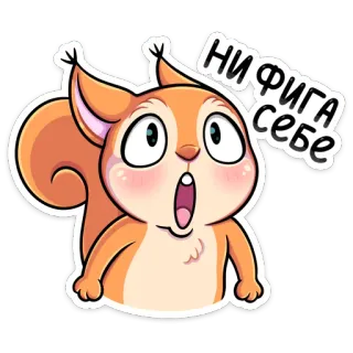 😦 НИ ФИГА СЕБЕ esquilo, desenho animado, chocado, russo, surpresa telegram sticker