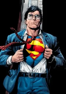 🦸‍♂ Superman superhero, comics, Clark Kent, costume, DC Comics, Man of Steel telegram sticker