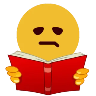 📔 emoji, leyendo, libro, estudiando, aprendiendo, aburrido, inseguro telegram sticker