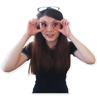 👀 donna, occhiali, sguardo, occhi, ragazza, persona telegram sticker