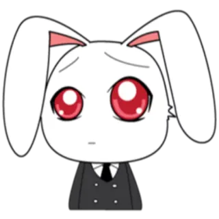 😕 兔子, 卡通, 角色, 可爱, 动物, 西装, 兔子 whatsapp sticker