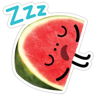 😴 zzz arbuz, owoc, śpiący, zzz, słodki, kreskówka whatsapp sticker