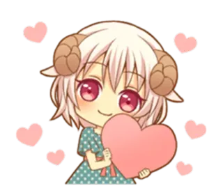 😍 Anime, Fofo, Coração, Desenho animado, Kawaii, Amor telegram sticker