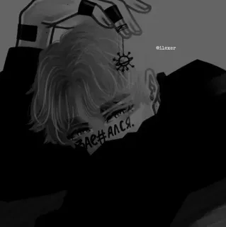 🎵 заебался. Anime, Jongen, Emo, Tekening, Russisch, Moe, Gezichtstatoeage telegram sticker