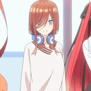 🐾 Miku Nakano The Quintessential Quintuplets Anime, Cartone animato, The Quintessential Quintuplets, Miku Nakano, Manga, Personaggio, Ragazza telegram sticker