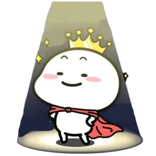 👑 Desenho animado, Fofo, Rei, Coroa, Capa, Feliz telegram sticker