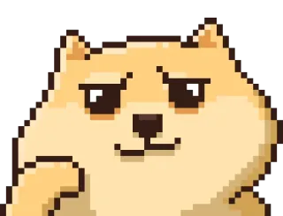 😊 doge, собака, мем, пиксель арт, животное, смешной telegram sticker
