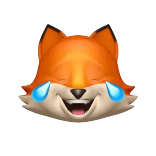 😂 Emoji, Zorro, Risa, Lágrimas, Animal, Dibujo animado, Feliz, Alegría whatsapp sticker