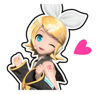 ❤️ Rin Kagamine Anime, Vocaloid, Cartoon, Kagamine Rin, Herz telegram sticker