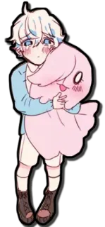 👻 可爱, 动漫, 卡哇伊, 迷人, 角色, 拥抱 telegram sticker