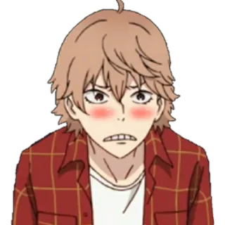 😳 Anime, Cartoon, Charakter, verlegen, peinlich berührt telegram sticker