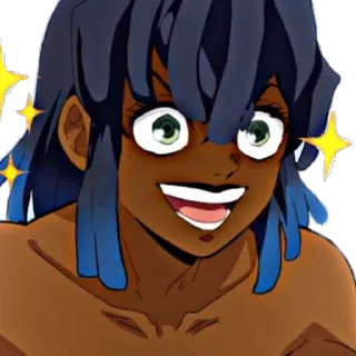 🦔 Inosuke Hashibira Demon Slayer anime, demon slayer, inosuke, character, smiling, happy whatsapp sticker