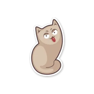 😜 gatto, animale, divertente, carino, lingua, cartone animato telegram sticker