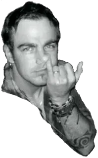 🤡 middle finger, rude, offensive, gesture, man telegram sticker