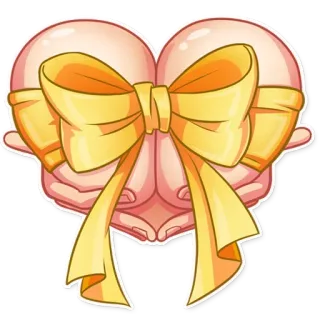 🎀 сердце, подарок, любовь, бант, руки telegram sticker