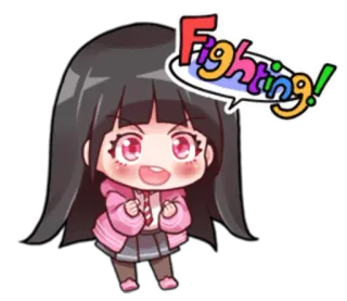 🥊 Fighting! Мультфильм, Милый, Аниме, Боевой, Поддержка telegram sticker