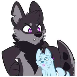 😠 furry, antro, animal, fofo, lobo telegram sticker