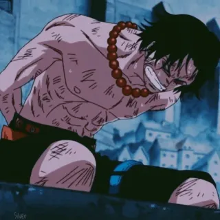🔥 Ace One Piece Ace, One Piece, Anime, Fuoco, Triste, Combattimento, Ferito telegram sticker