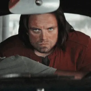 😐 Bucky Barnes Баки Барнс, Зимний Солдат, Marvel, серьезный, злой telegram sticker