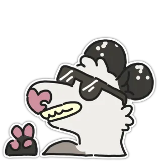 😎 наклейка, животное, медведь, солнцезащитные очки, мультфильм whatsapp sticker