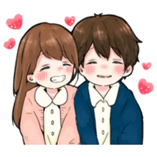 😁 couple, amour, dessin animé, mignon, relation telegram sticker