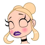 😨 мультфильм, женщина, стикер, персонаж, блондинка, девушка telegram sticker