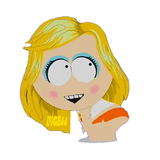 ☺️ DIGG44 การ์ตูน, ผมบลอนด์, สไตล์เซาท์พาร์ค, ผู้หญิง telegram sticker