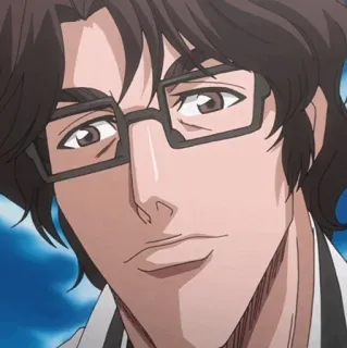 😕 Sosuke Aizen Bleach anime, manga, glasses, villain, Aizen telegram sticker