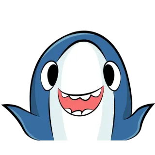 🤷‍♂️ Tiburón, Dibujo animado, Pez, Animal, Lindo, Mar telegram sticker