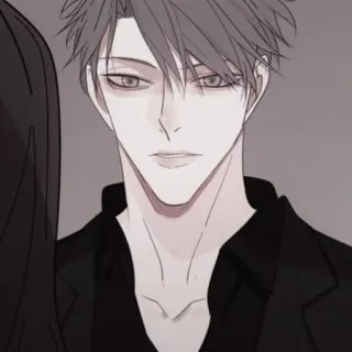 🍶 アニメ, 男, スーツ, キャラクター, 白髪, ポートレート telegram sticker