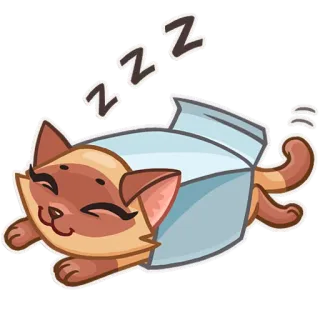 😴 ZZZ cat, sleeping, box, animal, cartoon telegram sticker