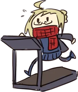 🥵 esercizio, tapis roulant, corsa, cartone animato, fitness, sudore telegram sticker