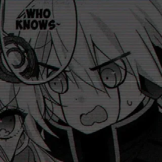 🌟 WHO KNOWS~ อนิเมะ, มังงะ, คำถาม, ใครรู้?, ขาวดำ telegram sticker