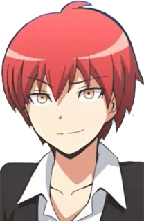 🤨 Karma Akabane Assassination Classroom anime, manga, cartoon, red hair, boy, character, Karma, Akabane telegram sticker