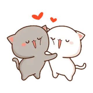 💟 kot, kawaii, słodki, miłość, kreskówka, zwierzę telegram sticker