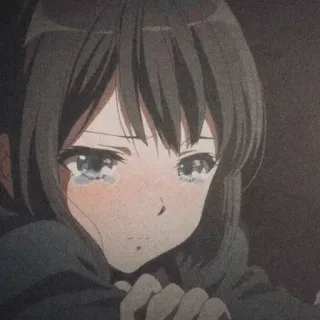❤️ Anime, Triste, Pleurs, Fille, Émotionnel, Personnage telegram sticker
