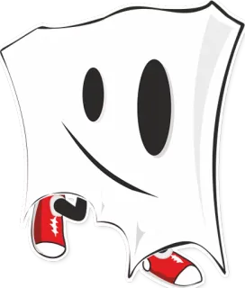 😏 Desenho animado, Cartela, Fantasma, Tênis, Personagem telegram sticker