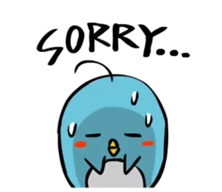 😥 SORRY... Entschuldigung, sorry, süß, Pinguin, Reue, Cartoon telegram sticker