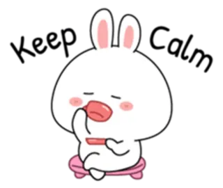 😚 bunny, sticker, cute, rabbit, animal, cartoon telegram sticker