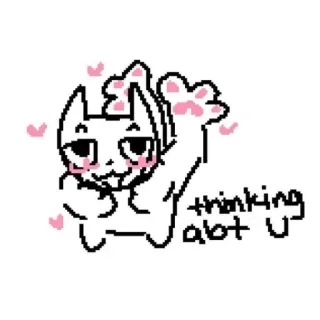 😽 thinking abot U mèo, dễ thương, yêu, trái tim, suy nghĩ telegram sticker